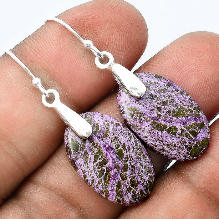 Natural Purpurite - South Africa Earrings SDE55399 E-1214, 14x22 mm