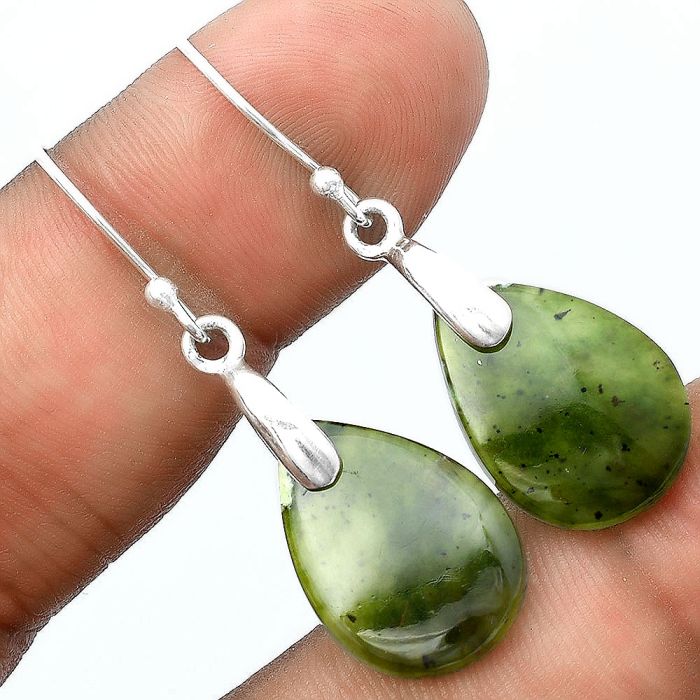 Natural Chrome Chalcedony Earrings SDE55415 E-1214, 13x19 mm