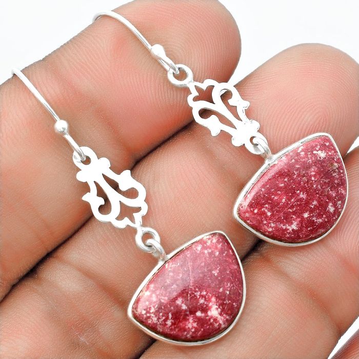 Natural Pink Thulite - Norway Earrings SDE55942 E-1094, 12x17 mm