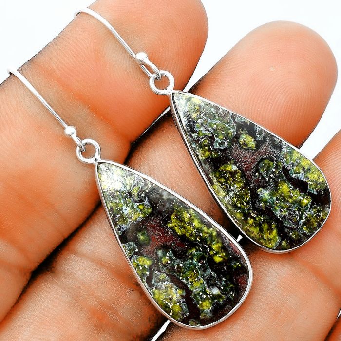 Dragon Blood Stone - South Africa Earrings SDE56145 E-1001, 15x29 mm