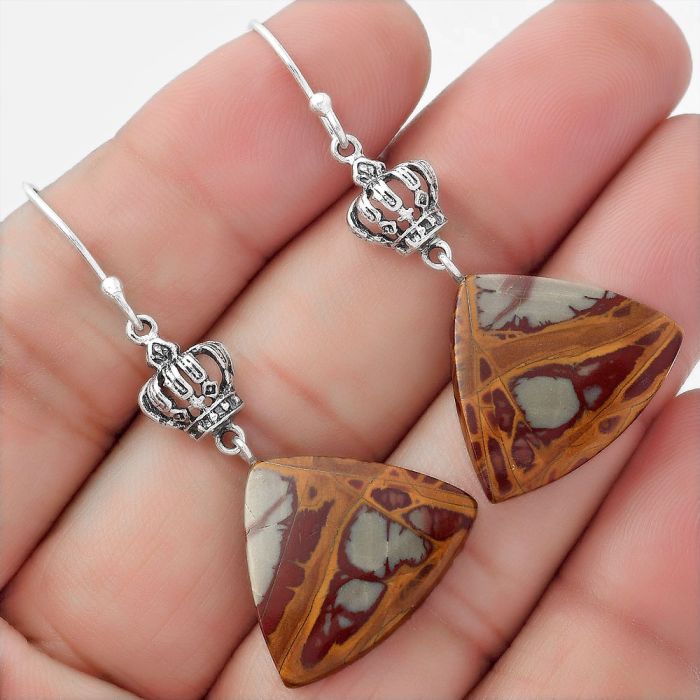 Natural Noreena Jasper Earrings SDE56805 E-1235, 18x22 mm