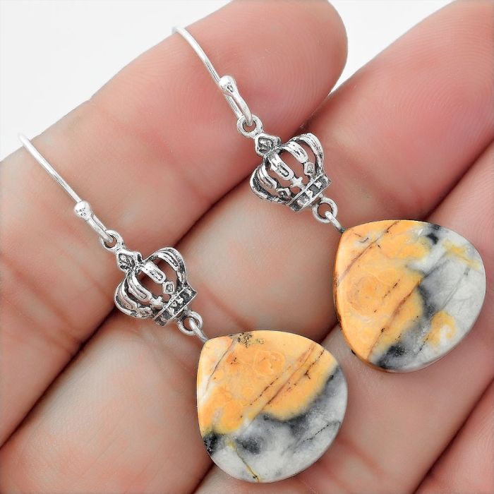 Natural Maligano Jasper - Indonesia Earrings SDE56807 E-1235, 17x17 mm