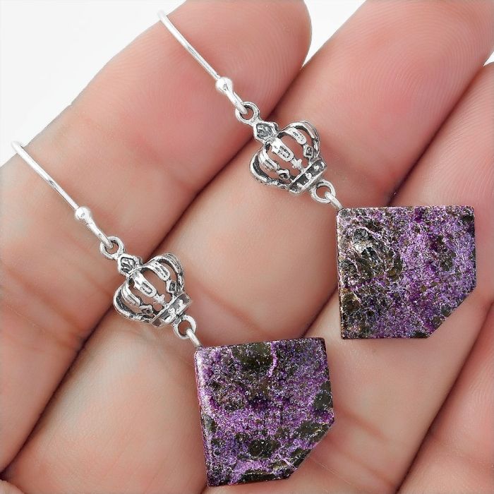 Natural Purpurite - South Africa Earrings SDE56830 E-1235, 16x20 mm