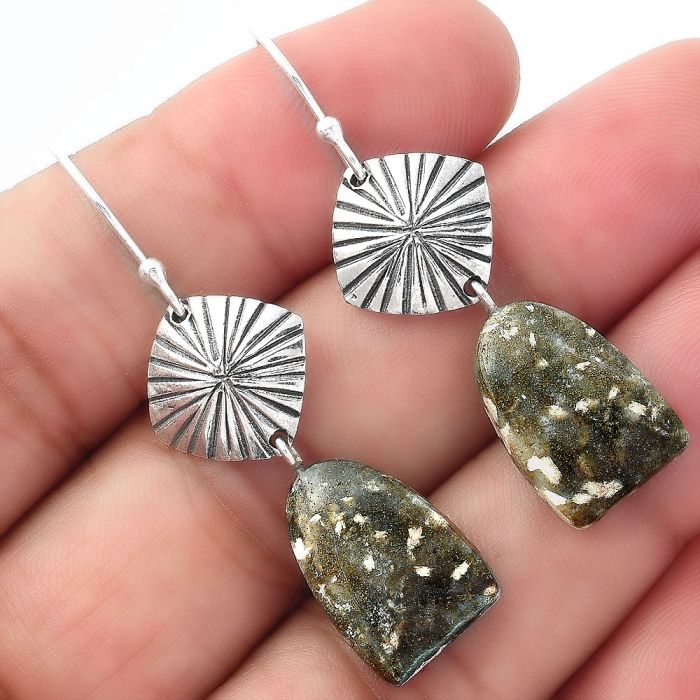 Natural Larsonite Jasper Earrings SDE56854 E-1094, 11x17 mm