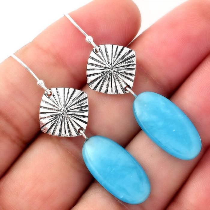 Natural Smithsonite Earrings SDE56887 E-1094, 10x20 mm