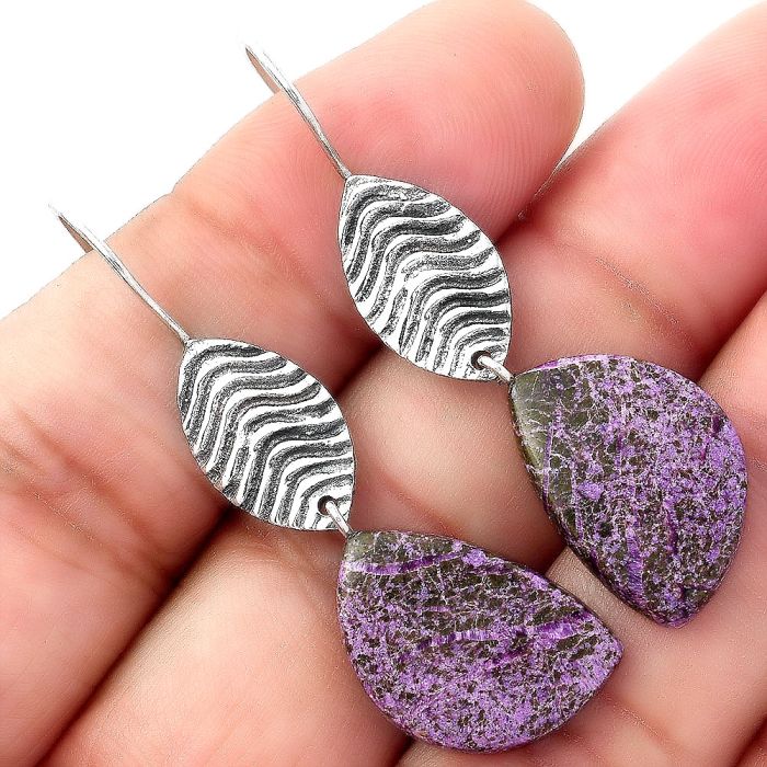 Natural Purpurite - South Africa Earrings SDE56914 E-1203, 13x19 mm