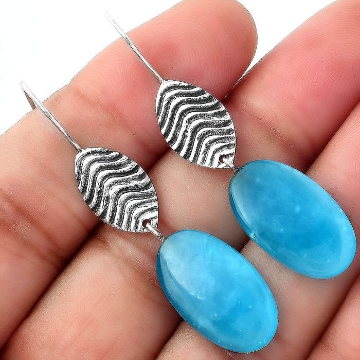 Natural Smithsonite Earrings SDE56946 E-1203, 12x21 mm