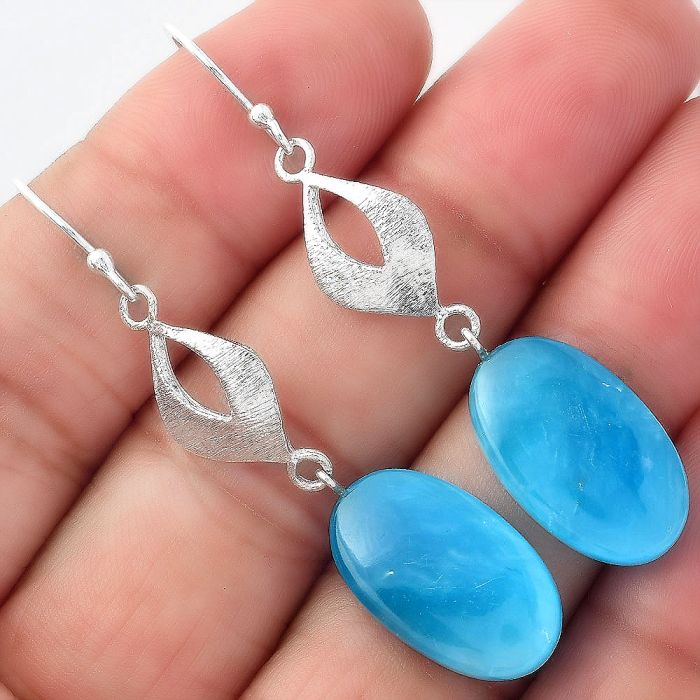 Natural Smithsonite Earrings SDE57002 E-1094, 12x20 mm