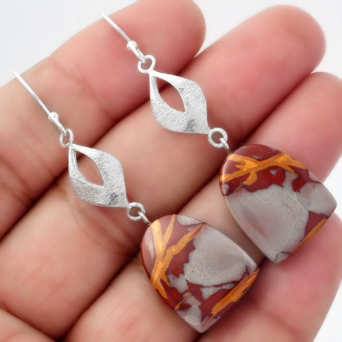 Natural Noreena Jasper Earrings SDE57012 E-1094, 16x20 mm