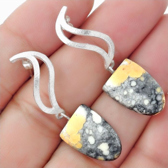 Natural Maligano Jasper - Indonesia Earrings SDE57158 E-1204, 12x17 mm