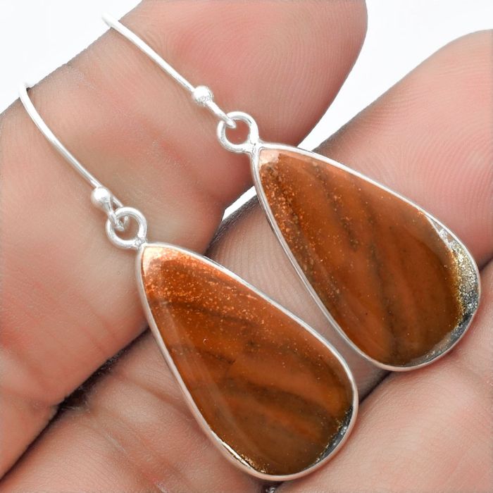 Natural Tabu Jasper Earrings SDE57266 E-1001, 13x24 mm