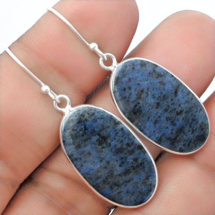 Natural Dumortierite Quartz Earrings SDE57464 E-1001, 14x25 mm