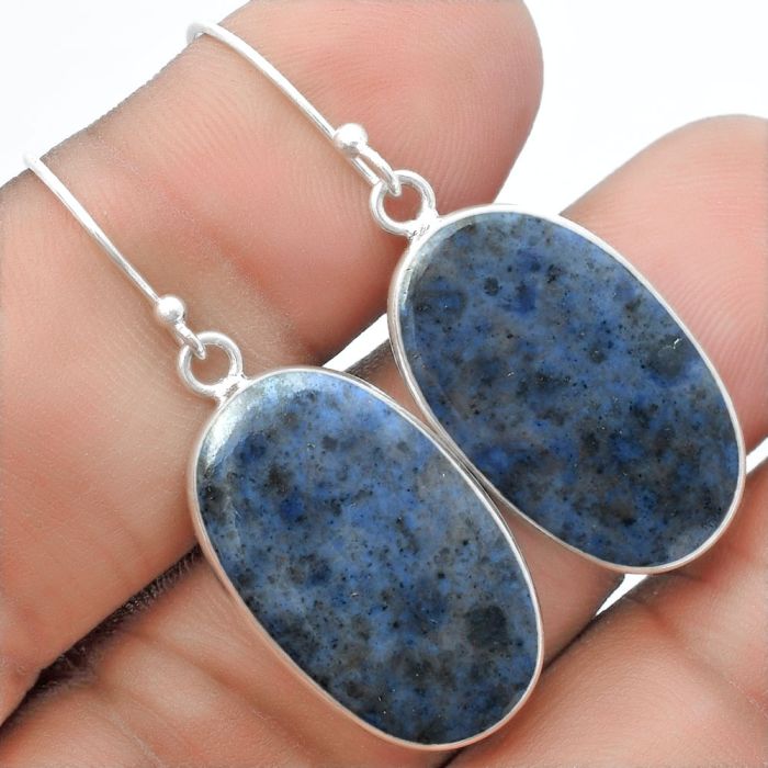 Natural Dumortierite Quartz Earrings SDE57465 E-1001, 14x24 mm