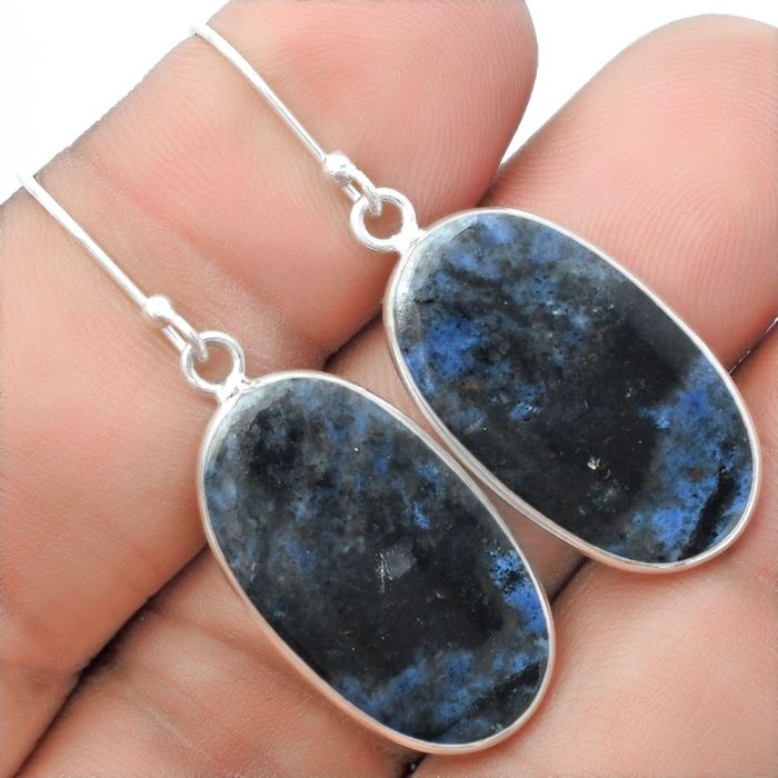 Natural Dumortierite Quartz Earrings SDE57467 E-1001, 14x24 mm