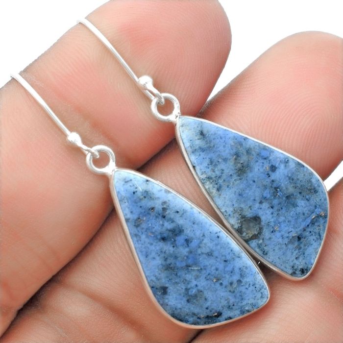 Natural Dumortierite Quartz Earrings SDE57473 E-1001, 13x26 mm