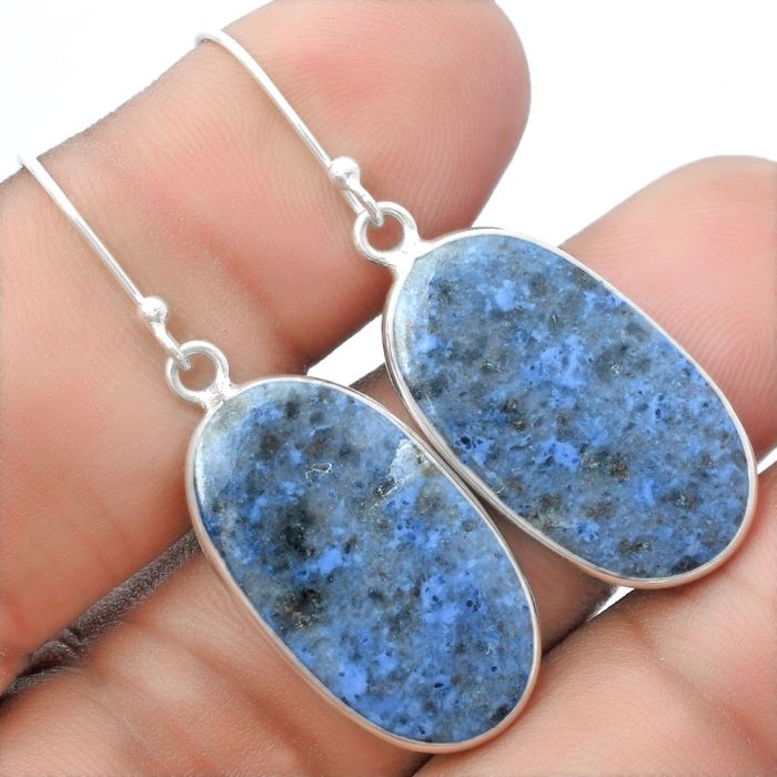 Natural Dumortierite Quartz Earrings SDE57479 E-1001, 14x24 mm