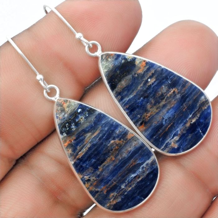 Natural Sodalite Earrings SDE57480 E-1001, 17x30 mm