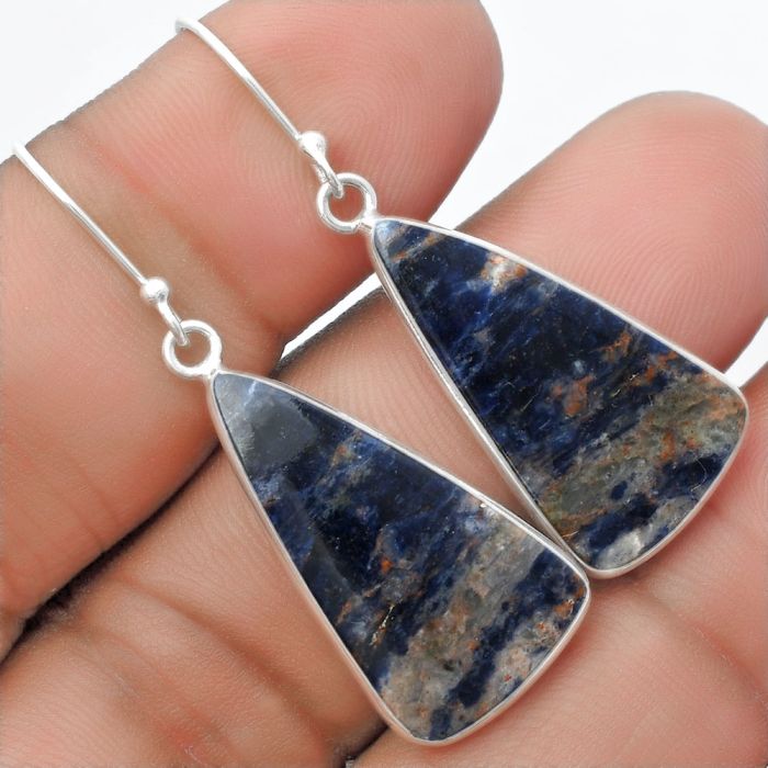 Natural Sodalite Earrings SDE57522 E-1001, 14x26 mm