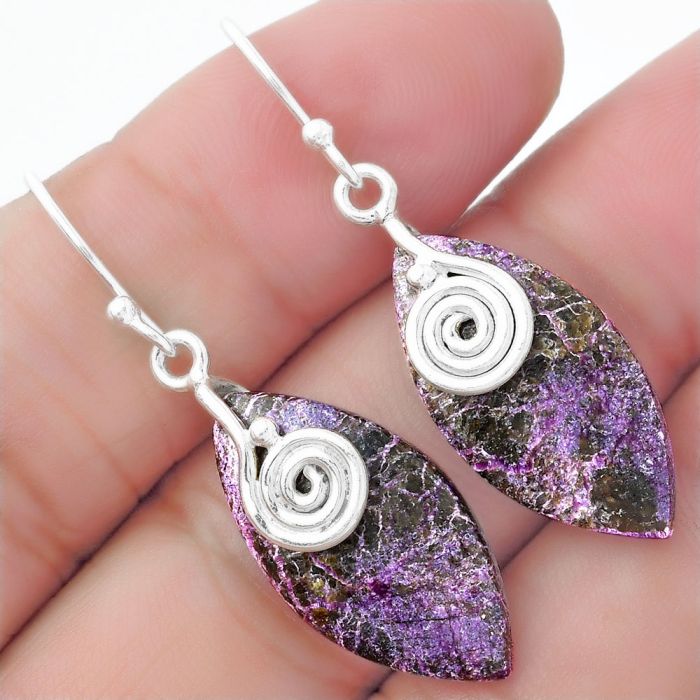 Spiral - Purpurite - South Africa Earrings SDE57528 E-1137, 12x24 mm