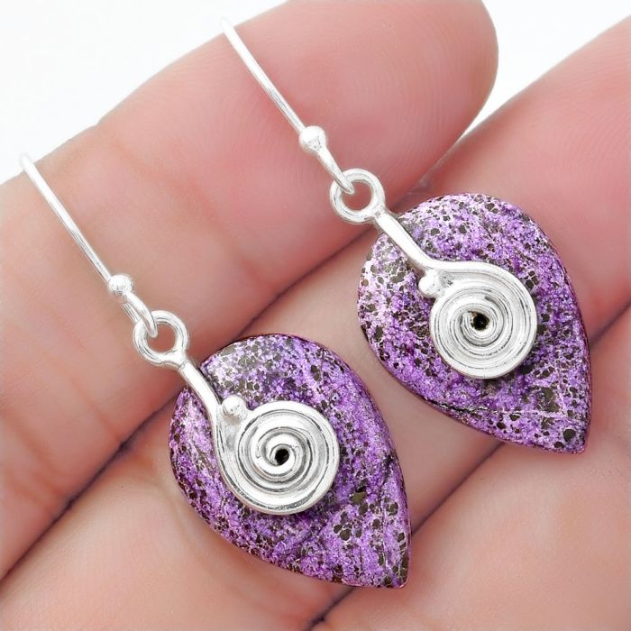 Spiral - Purpurite - South Africa Earrings SDE57541 E-1137, 14x20 mm