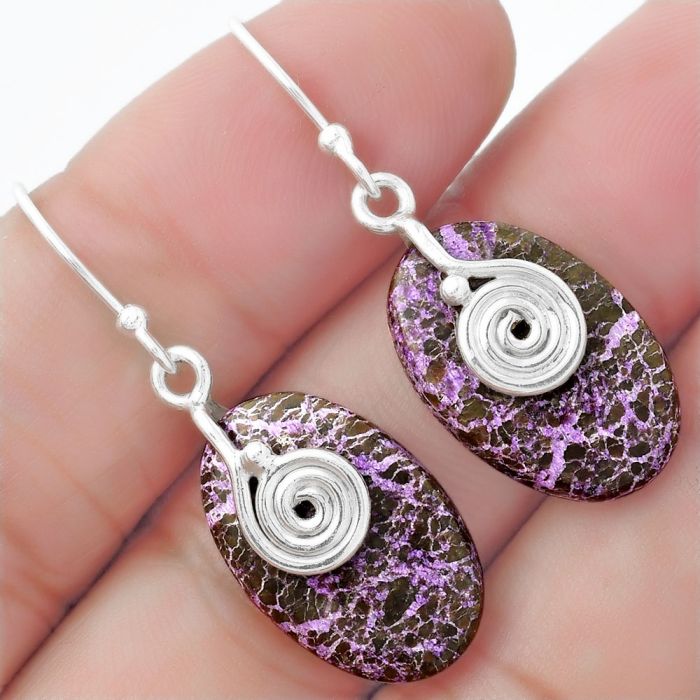 Spiral - Purpurite - South Africa Earrings SDE57553 E-1137, 13x20 mm