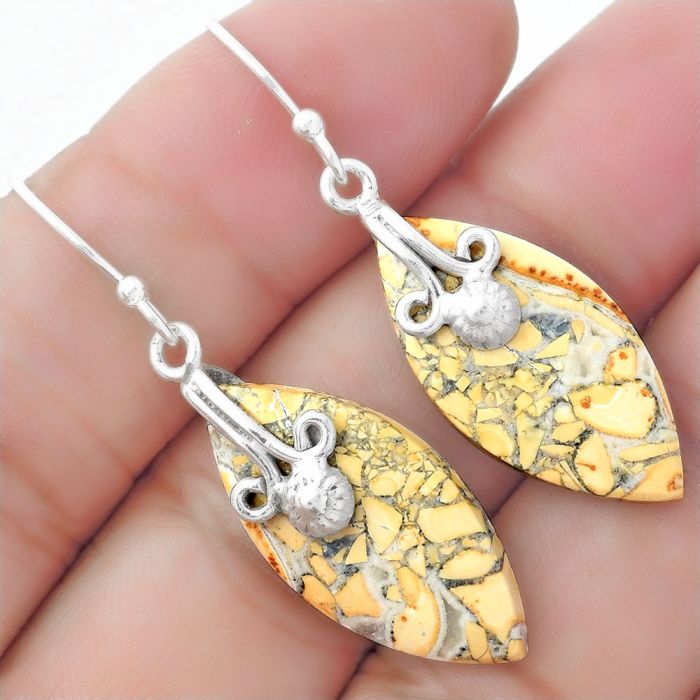 Natural Maligano Jasper - Indonesia Earrings SDE57572 E-1137, 12x25 mm