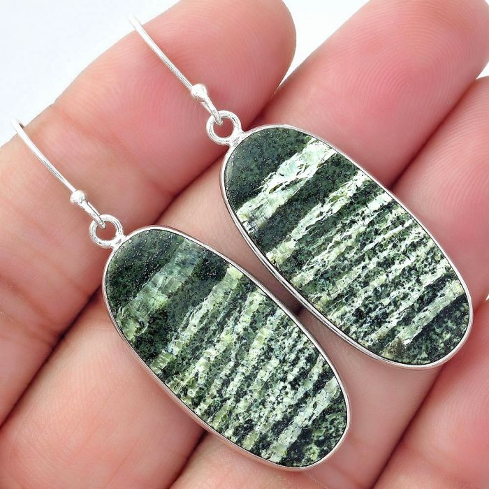 Natural Chrysotile Earrings SDE57697 E-1001, 15x32 mm