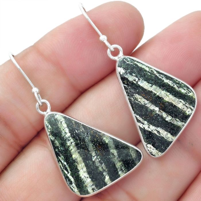 Natural Chrysotile Earrings SDE57704 E-1001, 16x25 mm