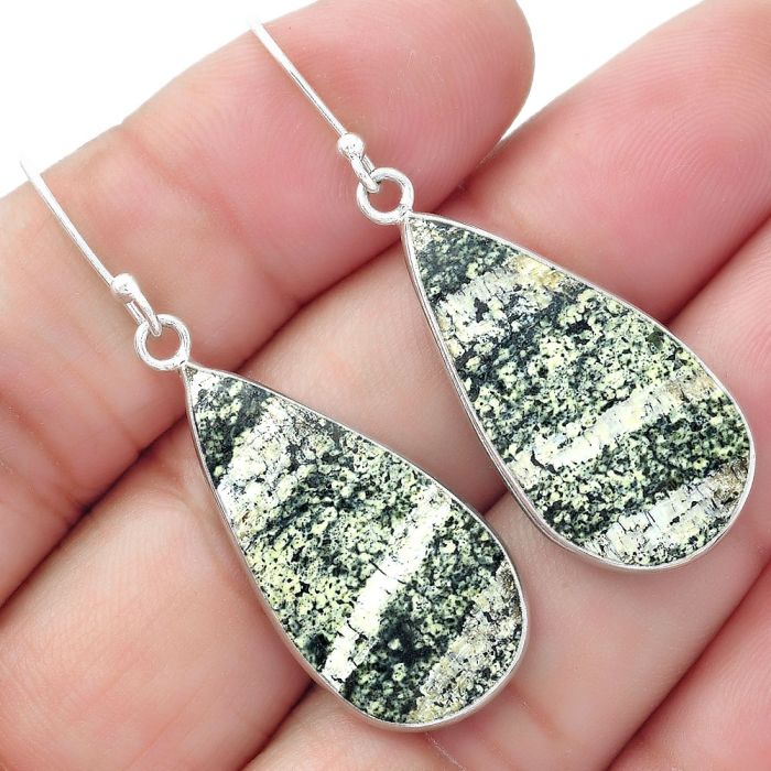 Natural Chrysotile Earrings SDE57705 E-1001, 15x28 mm