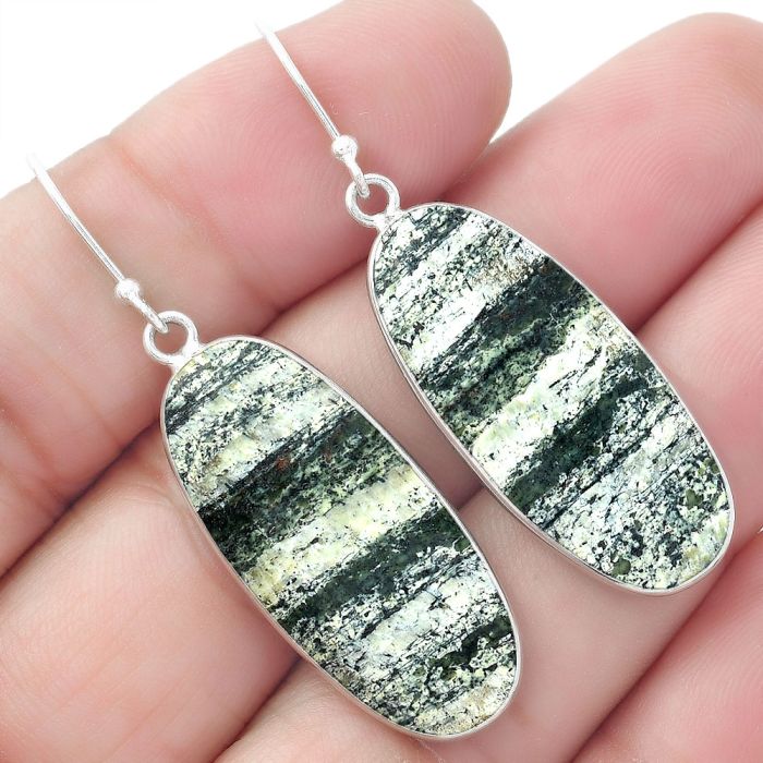 Natural Chrysotile Earrings SDE57717 E-1001, 14x31 mm