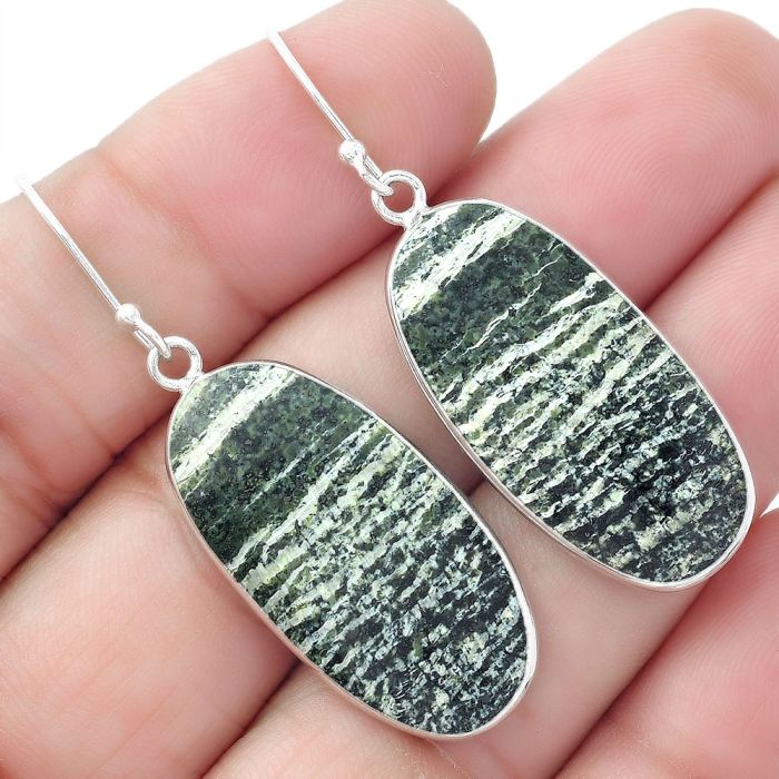 Natural Chrysotile Earrings SDE57722 E-1001, 15x30 mm