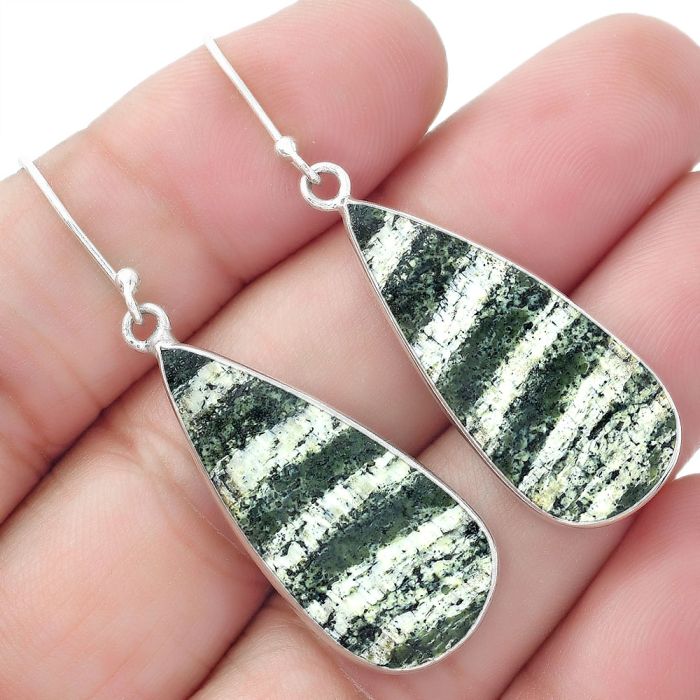 Natural Chrysotile Earrings SDE57731 E-1001, 13x31 mm