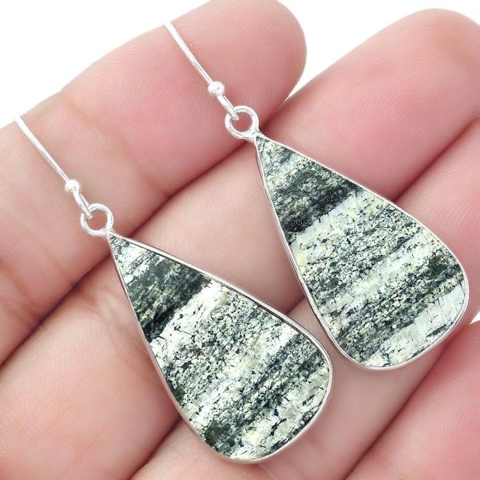 Natural Chrysotile Earrings SDE57732 E-1001, 16x29 mm