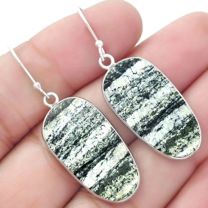 Natural Chrysotile Earrings SDE57737 E-1001, 14x28 mm