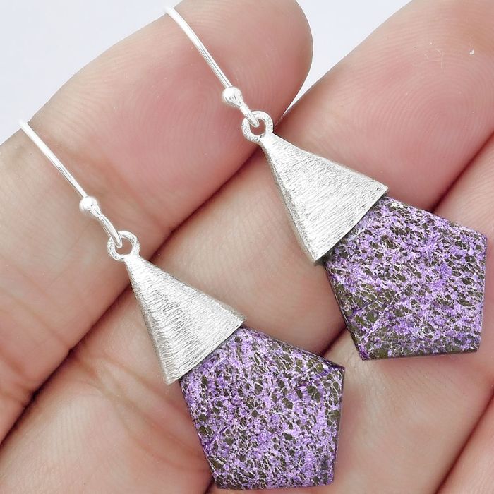 Natural Purpurite - South Africa Earrings SDE58859 E-1083, 16x21 mm