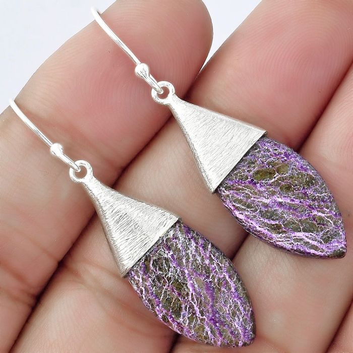 Natural Purpurite - South Africa Earrings SDE58870 E-1083, 12x22 mm