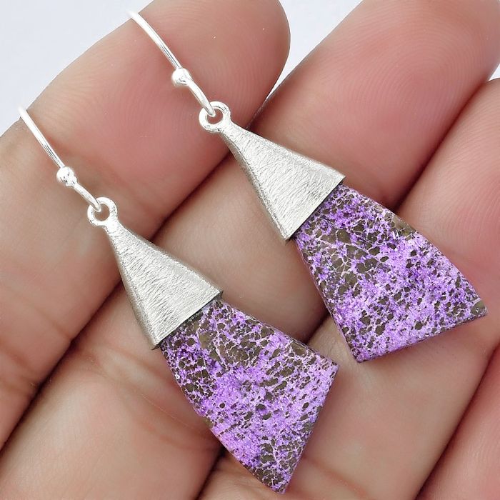 Natural Purpurite - South Africa Earrings SDE58894 E-1083, 13x23 mm