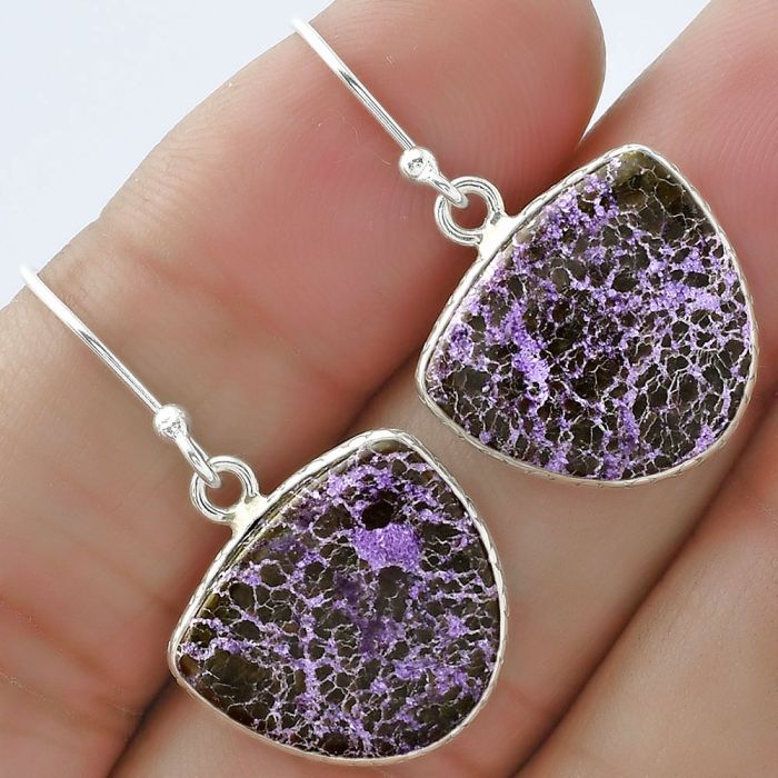 Natural Purpurite - South Africa Earrings SDE58954 E-1001, 15x17 mm