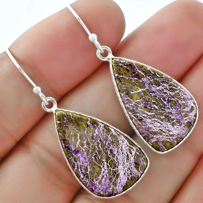 Natural Purpurite - South Africa Earrings SDE58970 E-1001, 15x24 mm