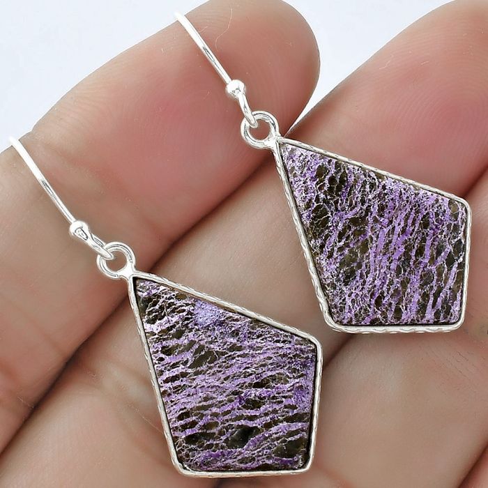 Natural Purpurite - South Africa Earrings SDE58991 E-1001, 16x23 mm