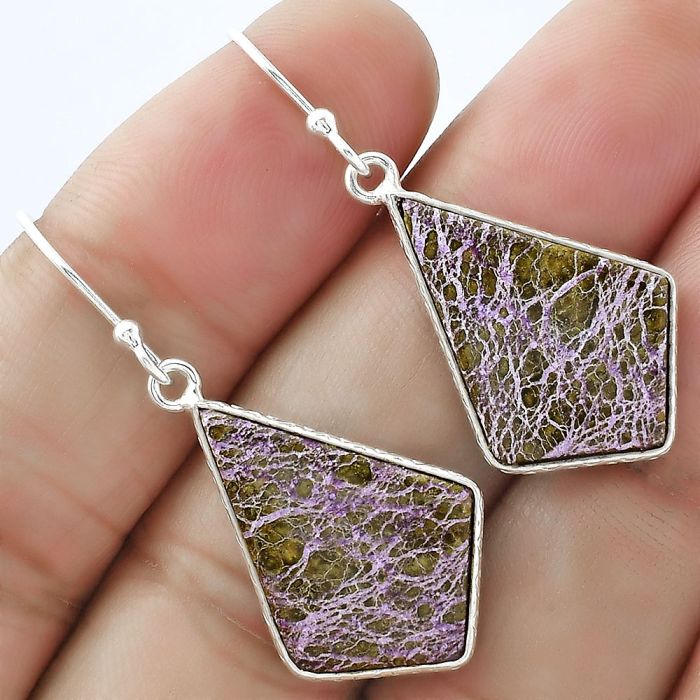 Natural Purpurite - South Africa Earrings SDE59019 E-1001, 16x22 mm