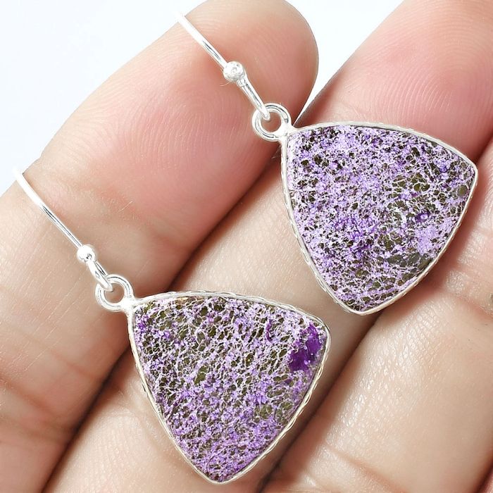 Natural Purpurite - South Africa Earrings SDE59297 E-1001, 17x17 mm