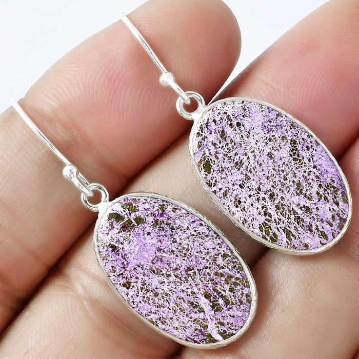 Natural Purpurite - South Africa Earrings SDE59465 E-1001, 14x21 mm