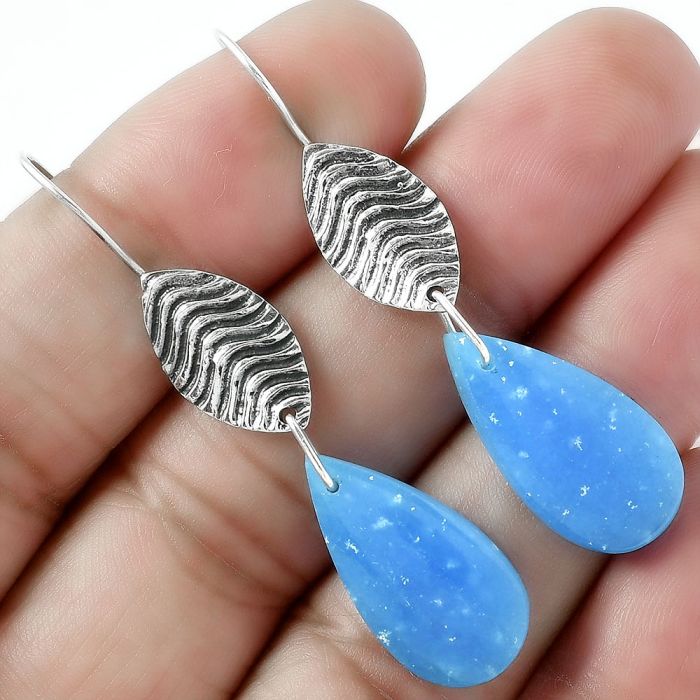 Natural Smithsonite Earrings SDE59568 E-1203, 11x22 mm