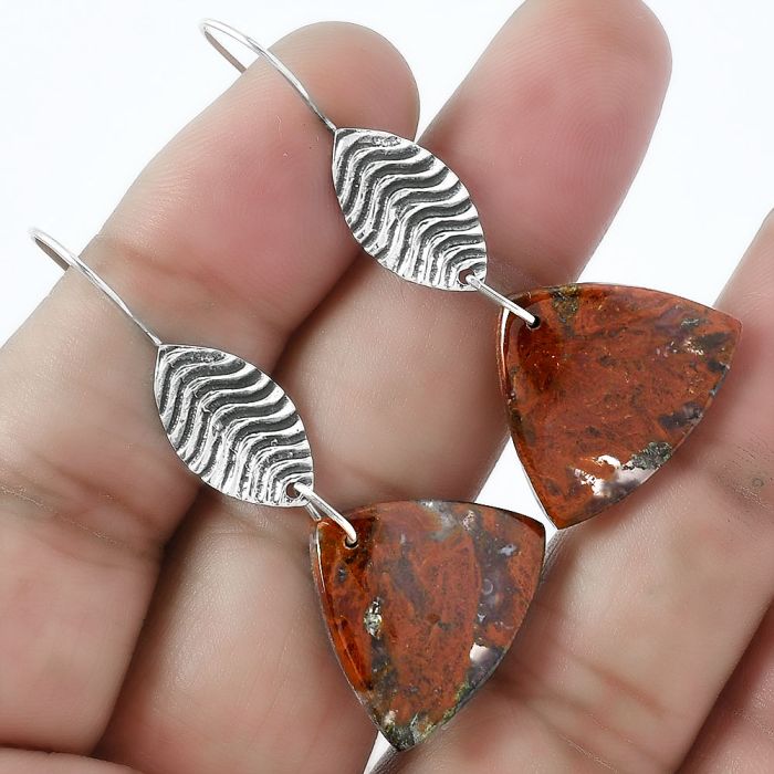 Natural Rare Cady Mountain Agate Earrings SDE59572 E-1203, 18x22 mm