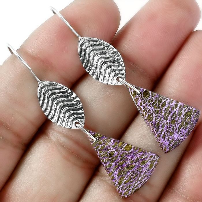 Natural Purpurite - South Africa Earrings SDE59577 E-1203, 15x21 mm