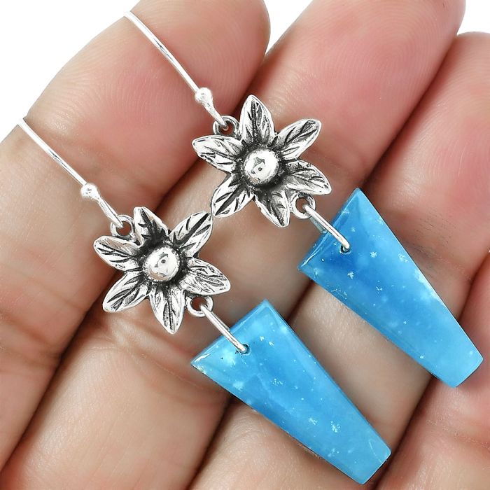 Floral - Natural Smithsonite Earrings SDE59755 E-1237, 10x22 mm