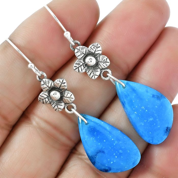 Floral - Natural Smithsonite Earrings SDE59864 E-1237, 13x22 mm