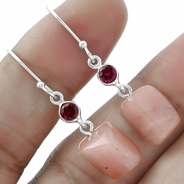 Guava Quartz - Brazil and Garnet Earrings SDE60381 E-1011, 10x12 mm