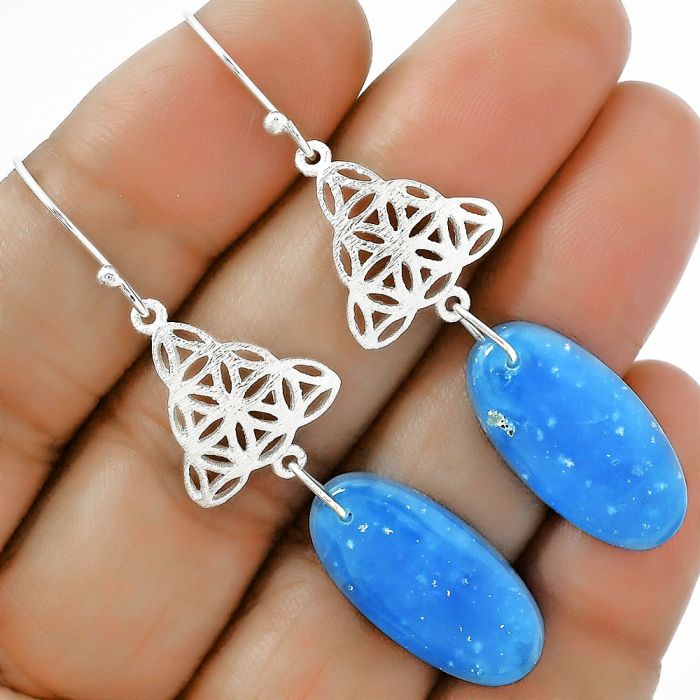 Natural Smithsonite Earrings SDE61034 E-1108, 11x23 mm